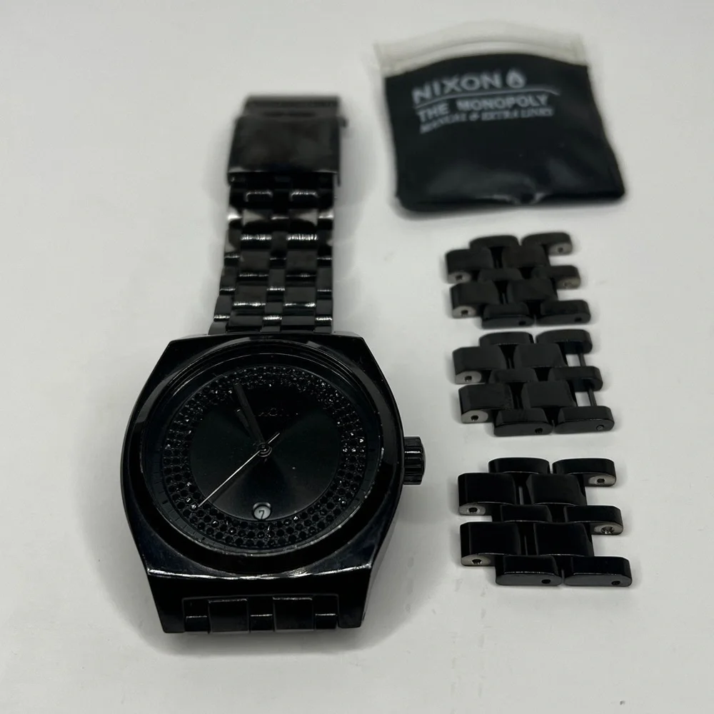Nixon Own It The Monopoly 100mm Stainless Steel Large Black on Black Watch